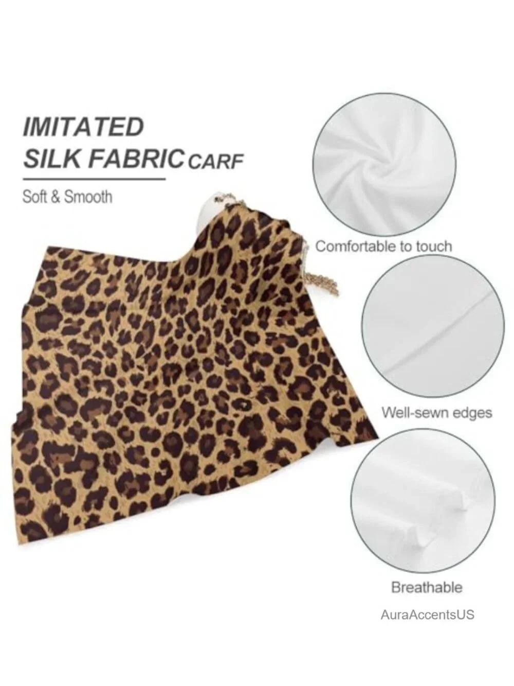 Polyester Satin Square Scarf, Hair Wrap for Sleeping, Bandana Hand Rolling Edge